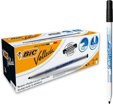 BIC Velleda, Dry Wipe Whiteboard Marker Pens, Fine Bullet Tip for Precision, in