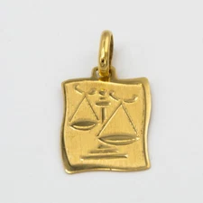 E.2400 18kt Yellow Gold Libra Pendant