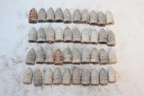 LOT OF 50 DUG CIVIL WAR SHARPS BULLETS FOUND CUSTER'S CAMPS WINCHESTER V.A.# 2