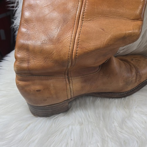 Mens Vintage Rust Leather Campus Boots Mens Size 12 D - Picture 5 of 9
