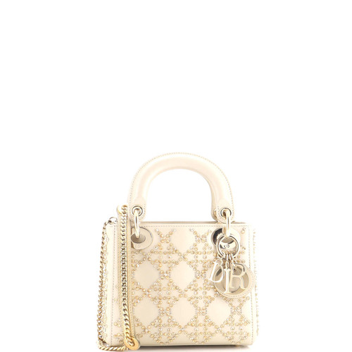 Christian Dior Lady Dior Chain Bag Crystal Embellished Cannage Quilt Leather