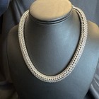 STERLING SILVER - SERPENTINE/WHEAT CHAIN NECKLACE TOGGLE CLOSURE / 19" LONG — photo 1