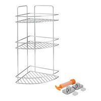 Metaltex 403335000 Reflex Luxy 3-Etagiges Eckregal Mit Vacuumfix, 23 X 23 X 5...