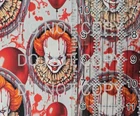 Custom 100% Cotton Woven Fabric It Pennywise Balloons Movie 1/4 Yard 9x56