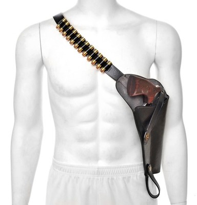 Black Leather Shoulder Holster With Shell Loops Fits Taurus Model 44