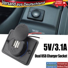 Dual-USB Aufbaubuchse Buchse 12V Ladegerät Wasserdicht Adapter KFZ Einbau Buchse