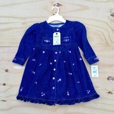 Oshkosh B'Gosh Girls Denim Jean Skirt Dress, Pink Star Design , Size: 4 - New