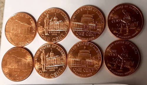 Complete Set 8 PCS Lincoln 2009 Cent Penny P & D Mint, Uncirculated. 1 Year Only