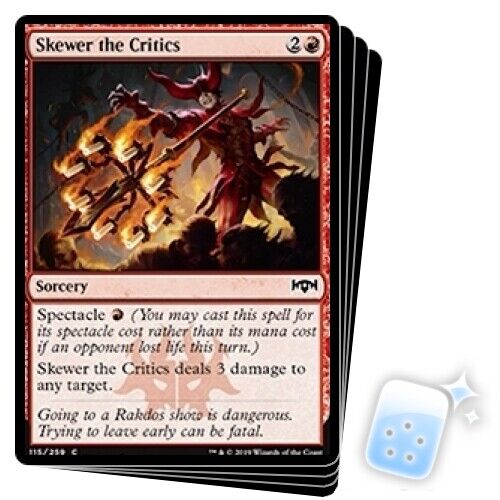 SKEWER THE CRITICS X4 Ravnica Allegiance RNA Magic MTG MINT CARD