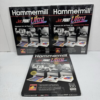 3 Hammermill JET Print ULTRA Premium 8.5'' X 11'' Ink Jet Paper 250+ Sheets (Read)
