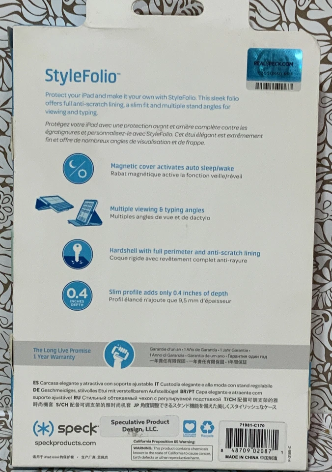 📀 Speck StyleFolio Floral Case - For iPad Mini, Mini 2,3 - Image 3 of 3