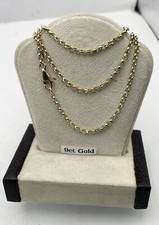 9ct Yellow Gold Solid Link Hallmarked Slim Heavy Belcher Chain 18" 45cm 7.8g 