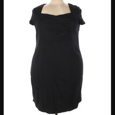 Lane Bryant Cocktail Dress Sweatheart Neckline Black Short Sleeves Size 26