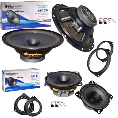 Kit 4 Phonocar 6,5'' 165mm Koaxial Lautsprecher Bicono Schwarz Fiat Grande Punto