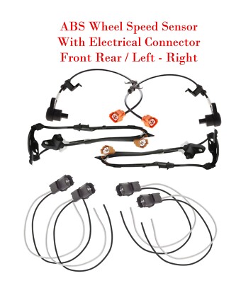 4 x ABS Wheel Speed Sensor & Connector Front Rear L/R Fits Acura CL TL Honda Acc