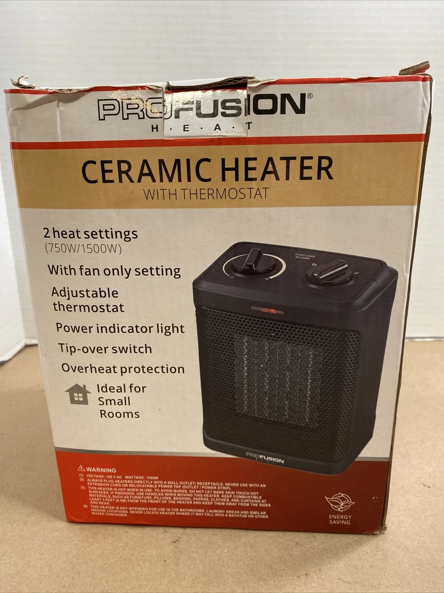 PROFUSION HEAT CERAMIC SPACE HEATER ELECTRIC 2 HEAT SETTINGS 750W/1500W |  eBay