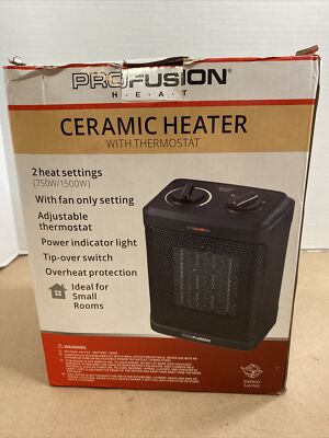 PROFUSION HEAT CERAMIC SPACE HEATER ELECTRIC 2 HEAT SETTINGS 750W/1500W |  eBay