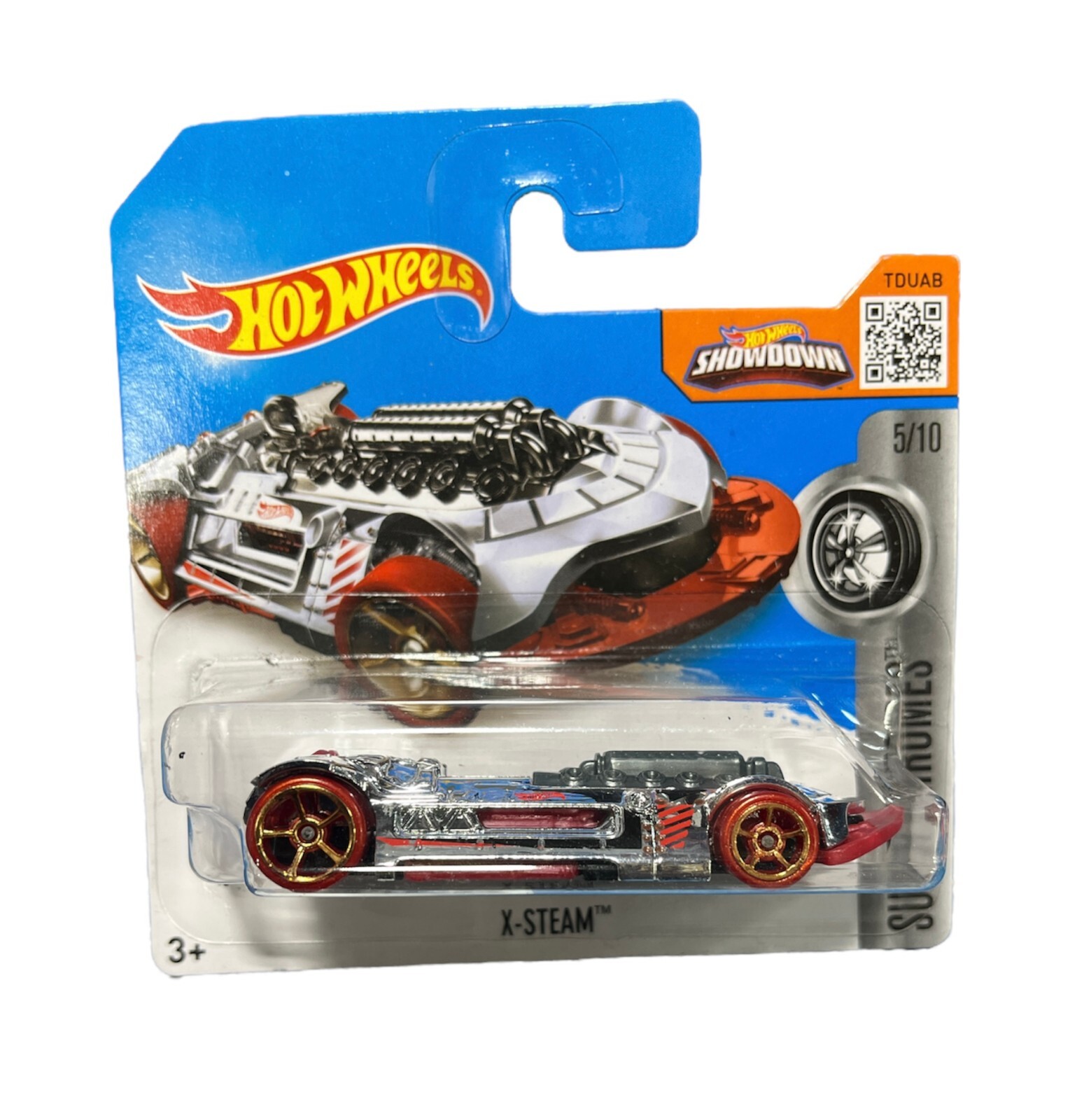 2016 Hot Wheels X-Steam Red #40/250 HW Super Chromes 5/10 SHORT CARD