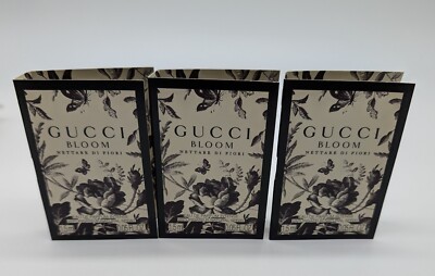 Set Of 3 Gucci Bloom Sample Perfume Nettare Di Fiore Eau de Parfum EDP 1.5ml