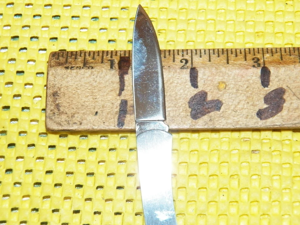 Navaja de bolsillo vintage MARRÓN #334 con asas de acero inoxidable - Nueva en caja Foto 3 de 4