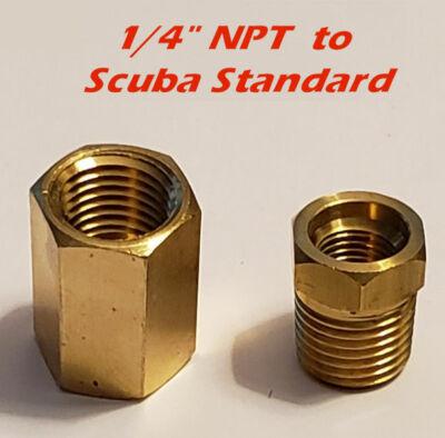 Scuba Diving Standard Female 3/8-24 to Male 1/4'' NPT Coupler Hooka setup build a