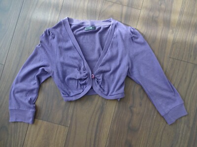 *** ONLY *** LADIES JACKET - WAISTCOAT - CROP - PURPLE - SIZE M - VINTAGE ***