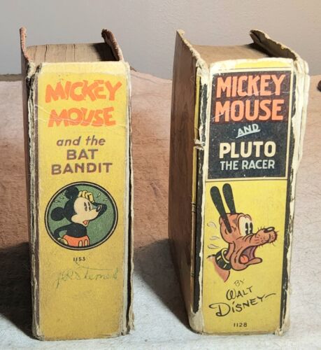 2 MICKEY MOUSE 1930s BIG LITTLE BOOK #1128 PLUTO THE RACER & 1153 THE BAT BANDIT - Picture 2 of 12