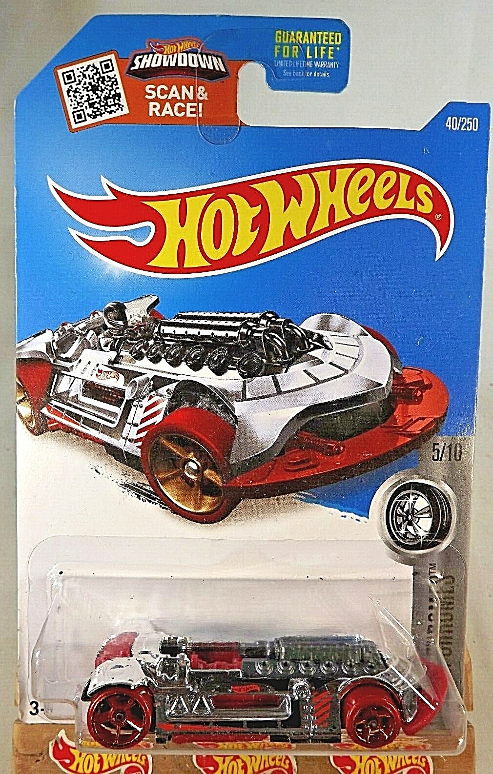 2016 Hot Wheels #40 Super Chromes 5/10 X-STEAM Chrome Variant w/Red Wheels OH5Sp