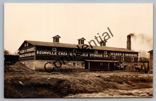 Echtes Foto Molkerei Kühllager Eisenbahn Boonville NY Oneida New York RPPC L226 - Bild 1 von 3