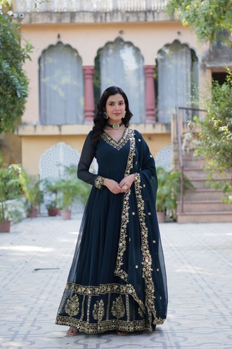 Anarkali Gown Pakistani Salwar Kameez Ready made Suits Wedding Party Bollywood L - Picture 4 of 26