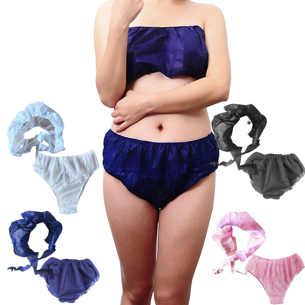 40 PCS (20 each) Women's Disposable Panties Underwear & Bras Set