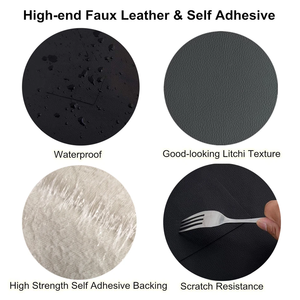 Lederreparatur Kunstleder PU Flicken Selbstklebend Autositze Sofa Größe DE - Bild 3 von 4