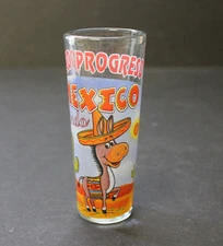 Nuevo Progreso MEXICO Jigger Glass - "Linda" Donkey Sun Cactus