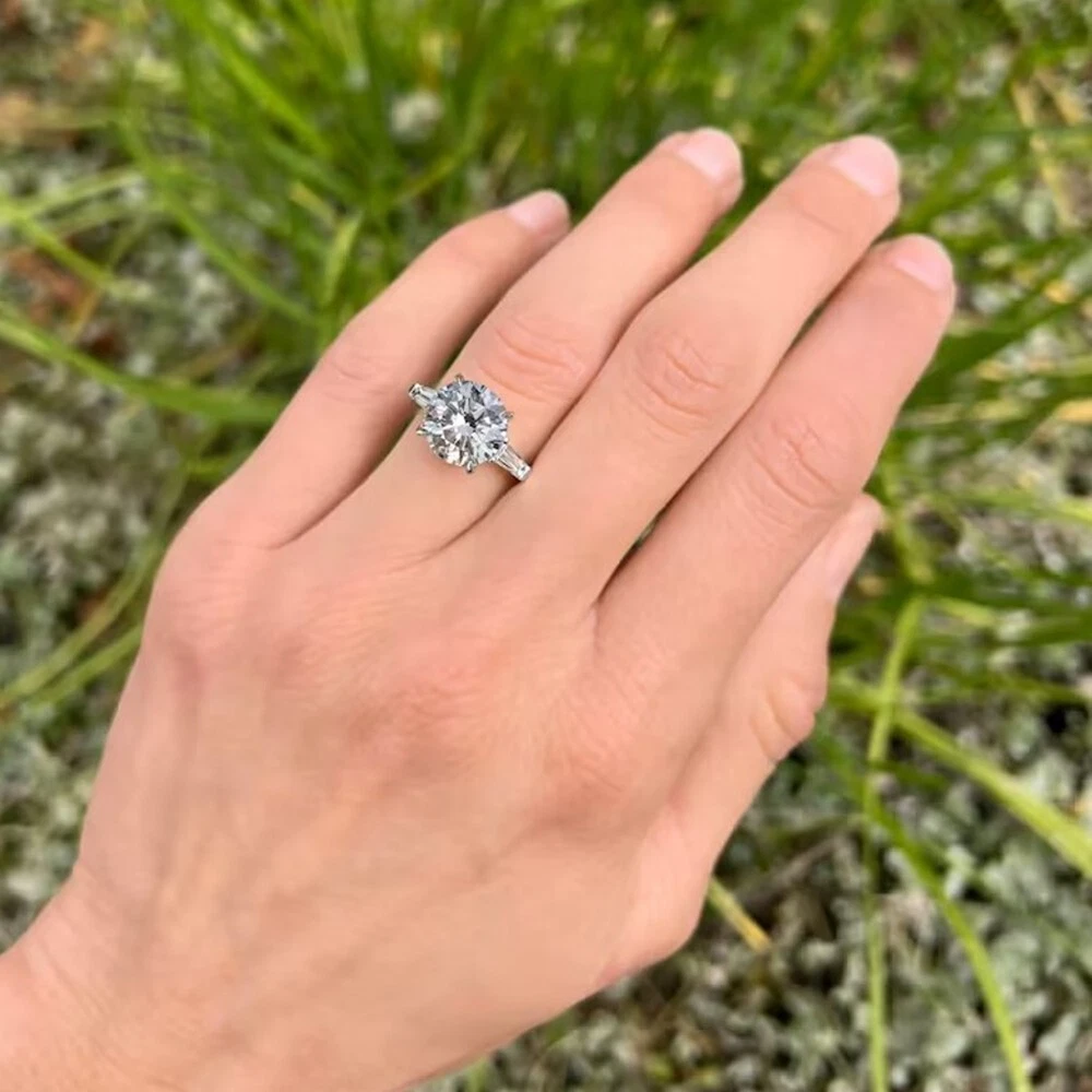 Round platinum engagement deals rings