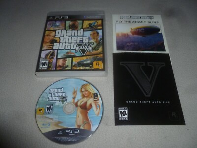 PLAYSTATION 3 VIDEO GAME GRAND THEFT AUTO FIVE V 5 PS3 W CASE & MANUAL SONY