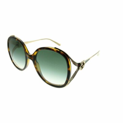 Gucci GG 0226S 003 Women Round Sunglasses in Havana frame w  display picture 1