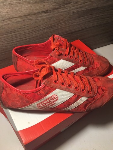 red coach tennis shoes