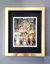 DIEGO RIVERA | VINTAGE BEAUTIFUL PRINT from MEXICO + 14x11in. + FRAMED