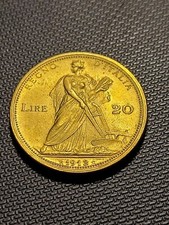 moneta oro regno  20 lire aratrice 1912 q FDC rara per collezione o investimento