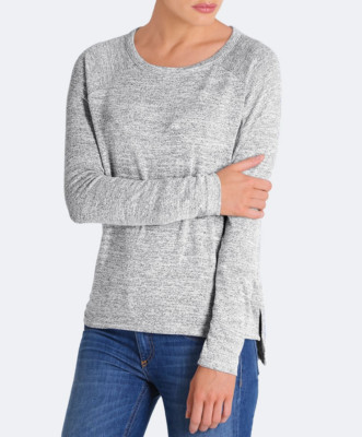 RAG & BONE JEAN WOMEN'S HEATHER GREY RAGLAN LONG SLEEVE SOFT TOP TEE Sz S
