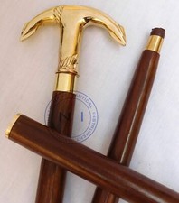 Nautical Brass Anchor Head Handle Victorian Style Walking Stick Wooden Cane Gift