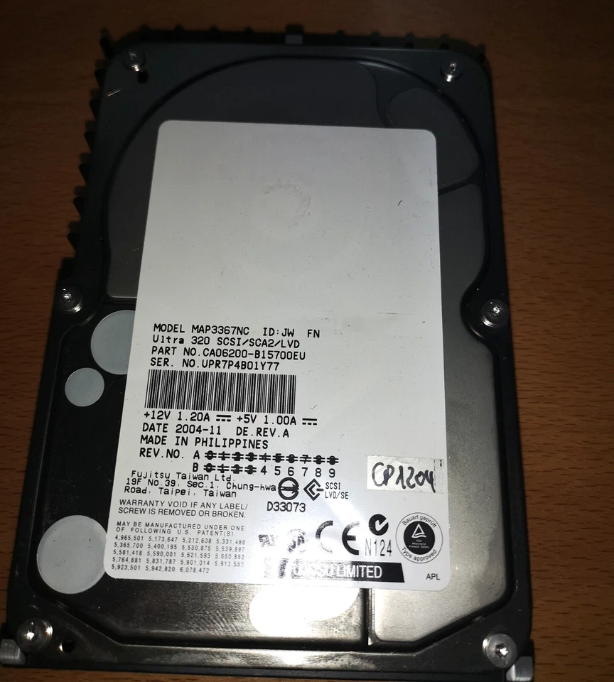 Fujitsu 36Gb SCSI/SCA2/LVD, MAP3367NC, Ultra 320 SCSI, 8MB,CA06200-B1570