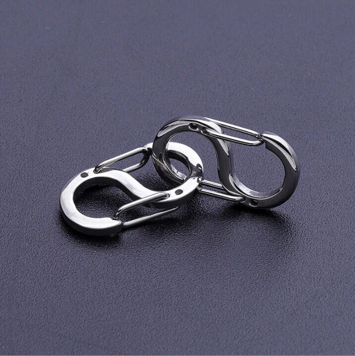 Aluminum S-biner Carabiner Snap Hook Clip Dual Carabiner Key Ring Clips 1/5 PCS - Image 2 of 4