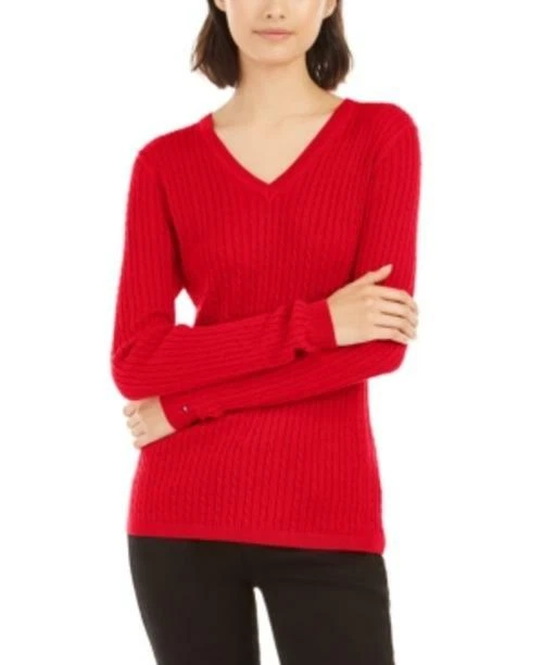 Tommy hilfiger ivy v neck sweater cheap