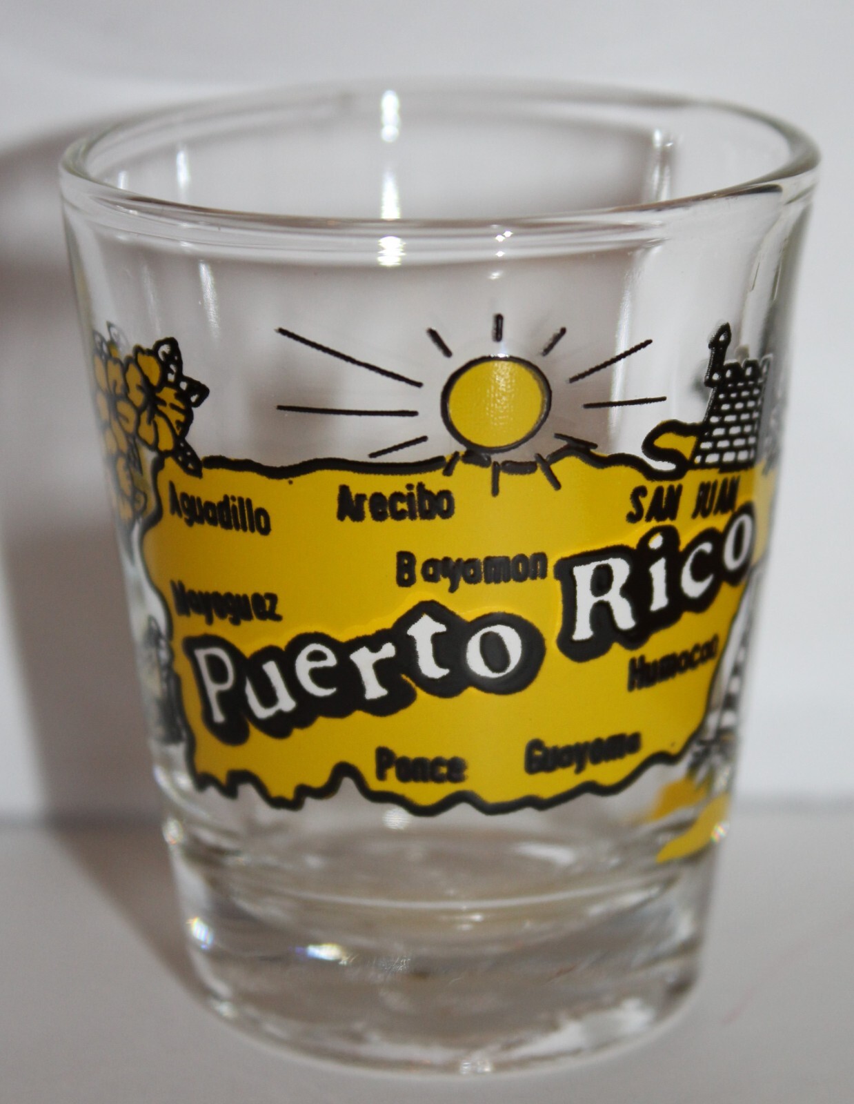 Vintage Puerto Rico Map Shot Glass 2.25 Inches Tall-image