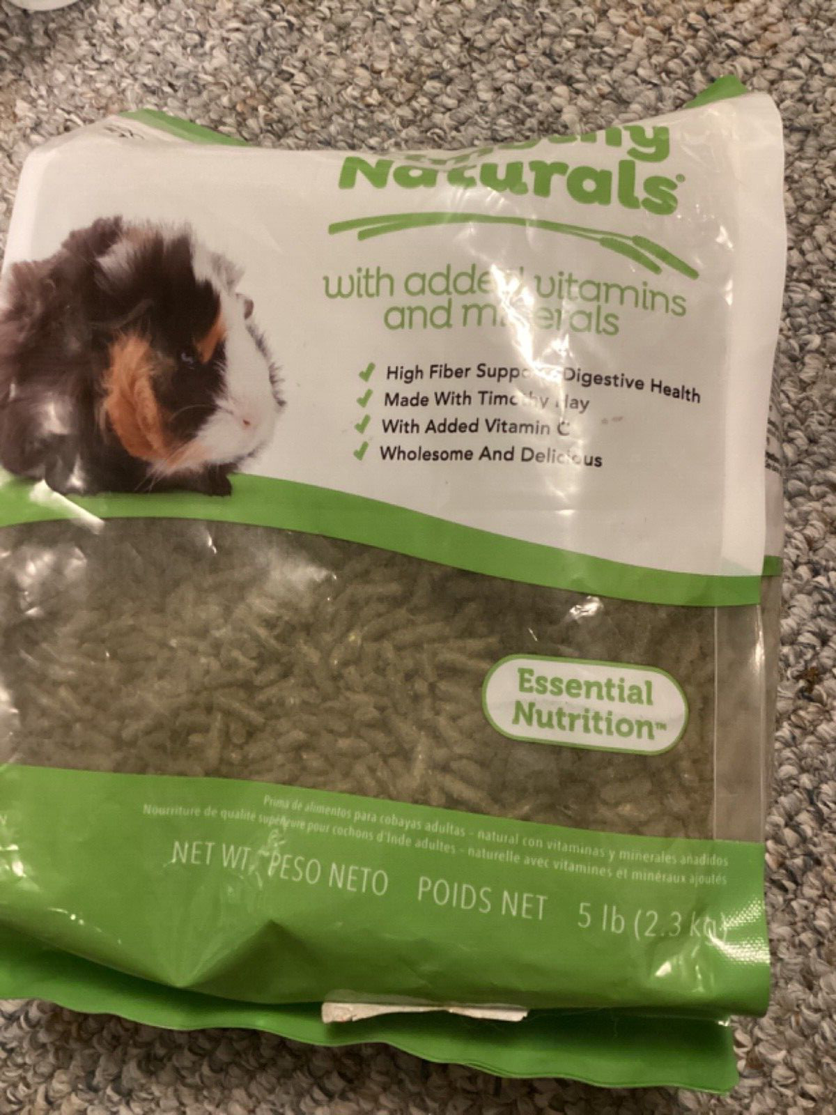 Timothy Naturals Guinea Pig Food, 5 lb  Made in USA, Added Vitamins*Exp  4/23*