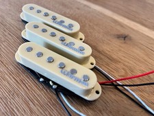 Warman Texas Triple Hots single coil guitar pickups, staggered poled set -ivory