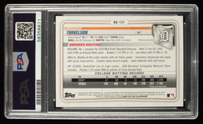 2020 Bowman 1st Edition Spencer Torkelson 1st BD121 PSA 10 Gem