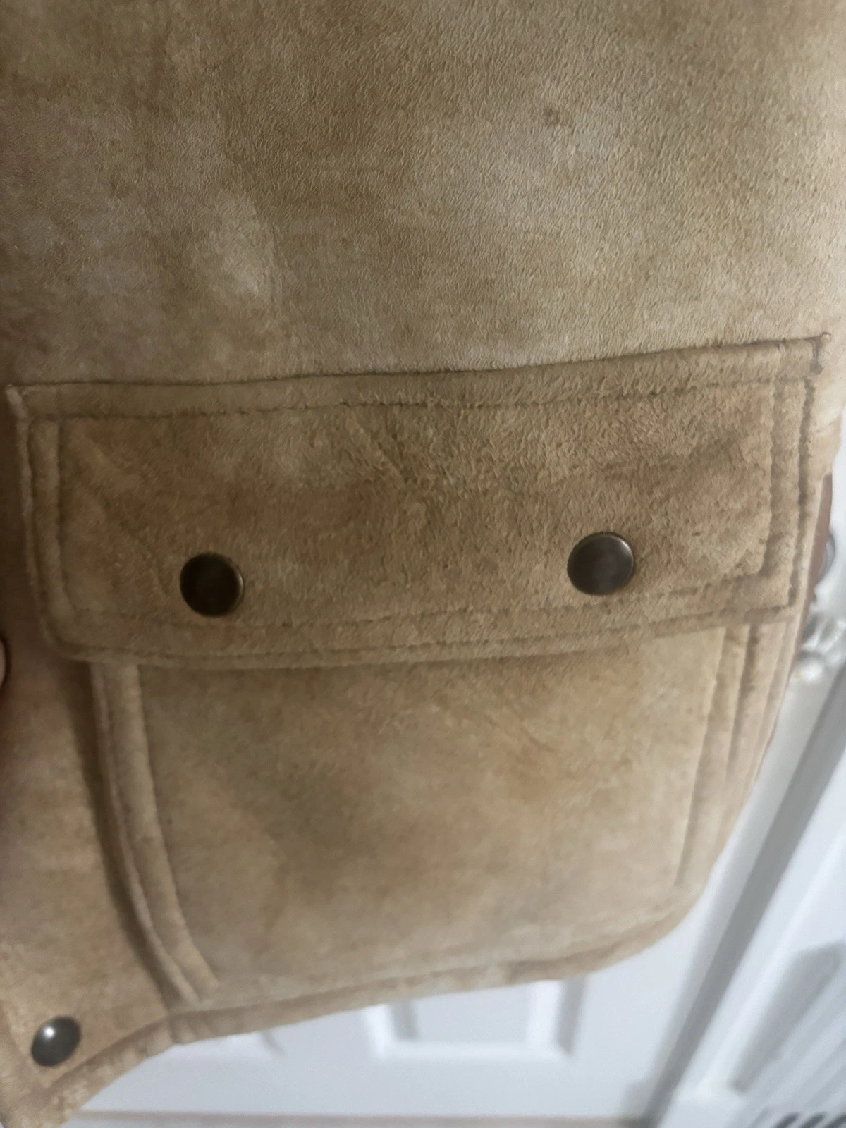 VTG Overland Sheepskin Co. Shearling Vest Multi Pocket Western Men's Small image 3