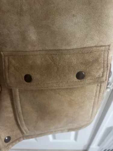 VTG Overland Sheepskin Co. Shearling Vest Multi Pocket Western Men's Small image 3